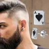 Stylish Stud Earrings with Ace of Spades Design - Image 2