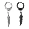 Bold Earrings with Feather Shape Decor - Image 5