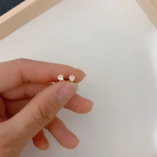Mini Stud Earrings with Bling Design