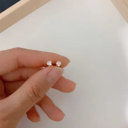 Mini Stud Earrings with Bling Design