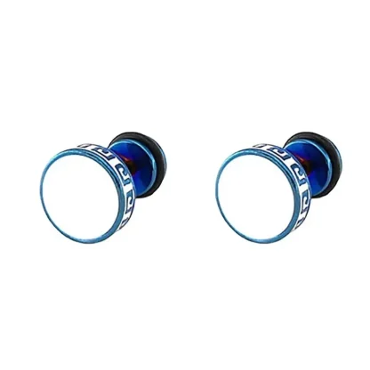 Round Stud Earrings with Stylish Trim Design - Image 4