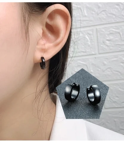 Non-fading Hoop Earrings with Sleek Design - Image 4