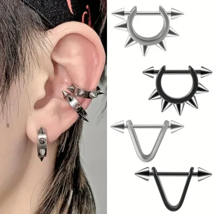 Hoop Spike Earrings for Cartilage - Image 5