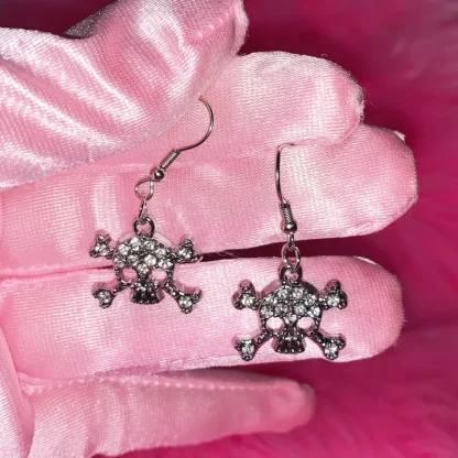 Shiny Skull Charm Earrings for Women - Image 2