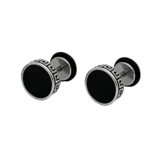 Round Stud Earrings with Stylish Trim Design