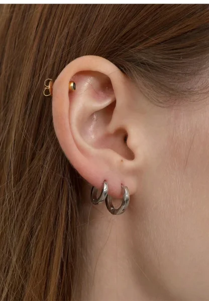 Non-fading Hoop Earrings with Sleek Design - Image 2