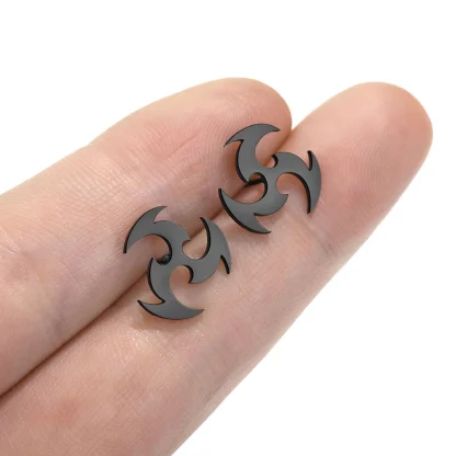 Trendy Stud Earrings with Spiral Dart Design - Image 2
