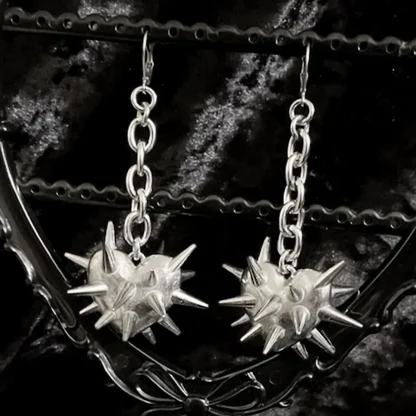 Dangle Heart Earrings with Spike Design - Image 2