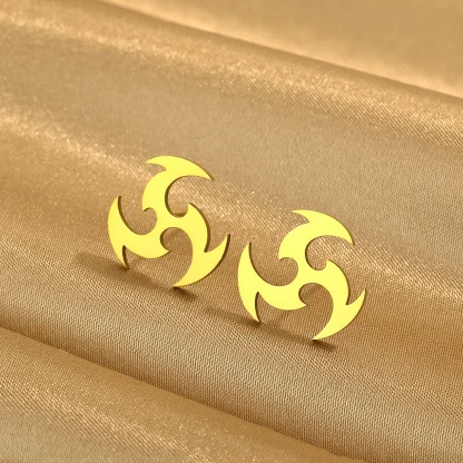 Trendy Stud Earrings with Spiral Dart Design - Image 4