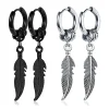 Bold Earrings with Feather Shape Decor - Image 7