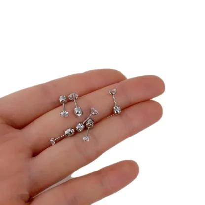 Mini Stud Earrings with Bling Design - Image 5
