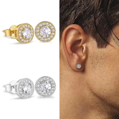 Luxurious Stud Earrings with Diamond-like Design - Image 6