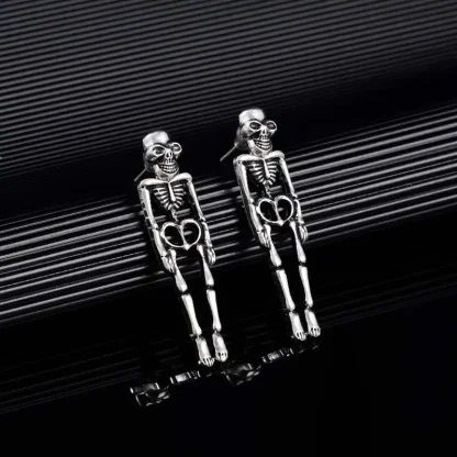 Halloween Drop Earrings with Skeleton Decor - Image 2