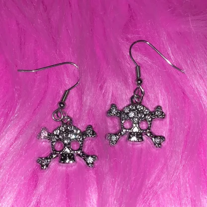 Shiny Skull Charm Earrings for Women - Image 4