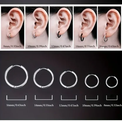 Simple 5 Pieces Hoop Earrings - Image 4