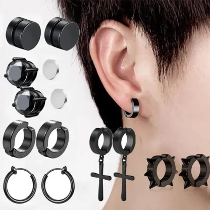 Non-pierced Cuff Earrings with Cross Charm - Image 11