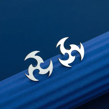 Trendy Stud Earrings with Spiral Dart Design - Image 8