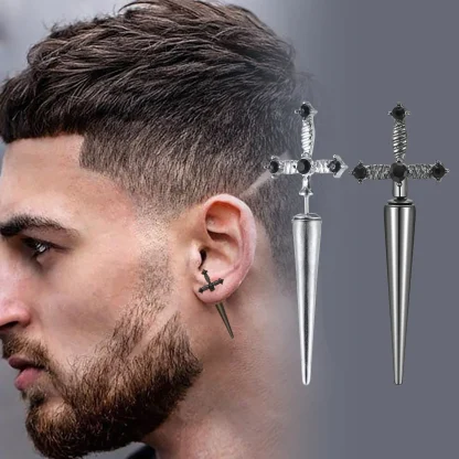 Gothic Sword Shaped Earrings for Men - Image 6
