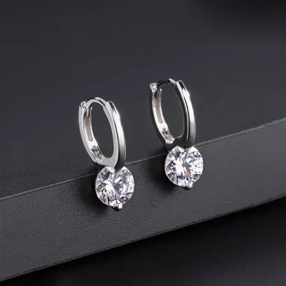 Elegant Hoop Earring with Pearl-like Decor - Image 9