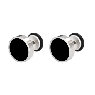 Timeless Stud Earrings with Two Tone Design