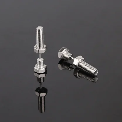 Stylish Stud Earrings with Screw Bolt Design - Image 2