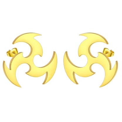 Trendy Stud Earrings with Spiral Dart Design - Image 6
