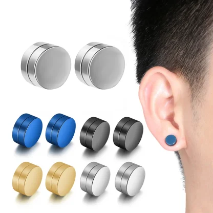 Minimalist Magnetic Earrings with Round Design - Image 5
