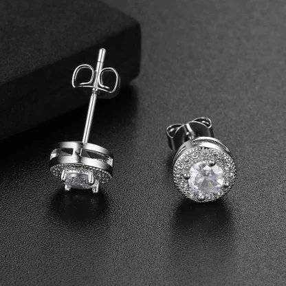 Luxurious Stud Earrings with Diamond-like Design - Image 5