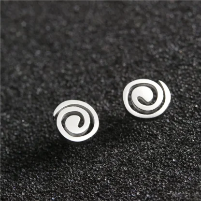 Mini Stud Earrings with Ghost Design - Image 14