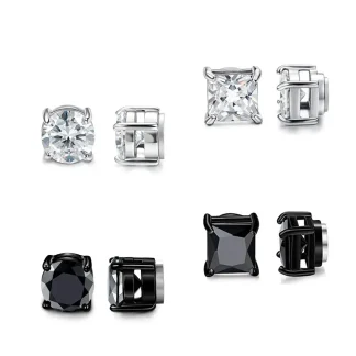 Square Stud Earrings with Bling Design