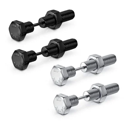 Stylish Stud Earrings with Screw Bolt Design