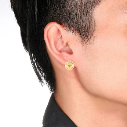 Luxury Stud Earrings with Lion Embossed - Image 2