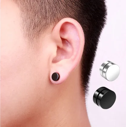 Minimalist Magnetic Earrings with Round Design - Image 7