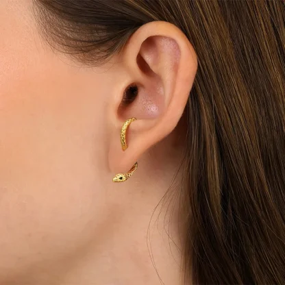 Creative Mini Snake Shape Stud Earrings - Image 2