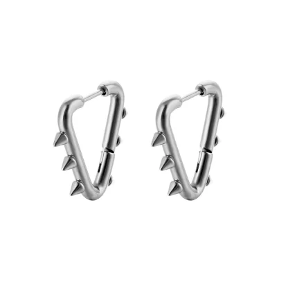 Huggie Hinged Earrings with Spike Decor - Image 5