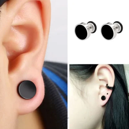 Timeless Stud Earrings with Two Tone Design - Image 5
