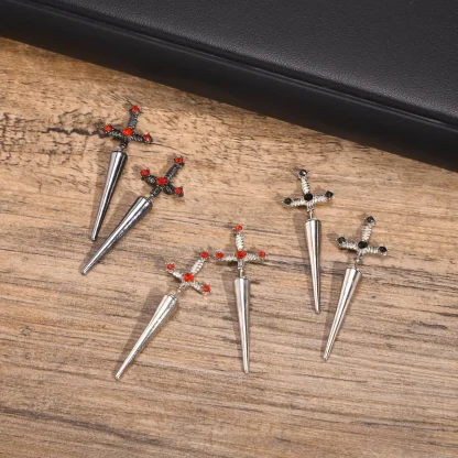 Gothic Sword Shaped Earrings for Men - Image 3