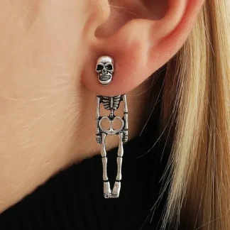 Halloween Drop Earrings with Skeleton Decor