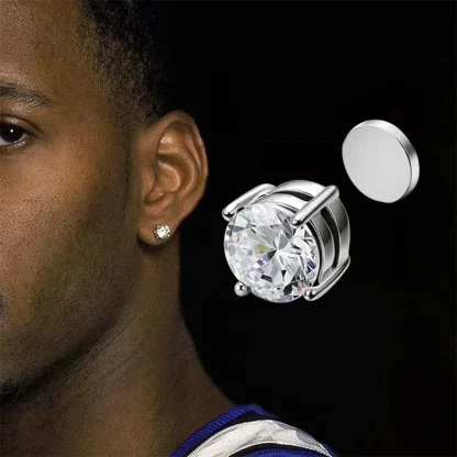 Modern Sparkling Magnetic Earrings - Image 2