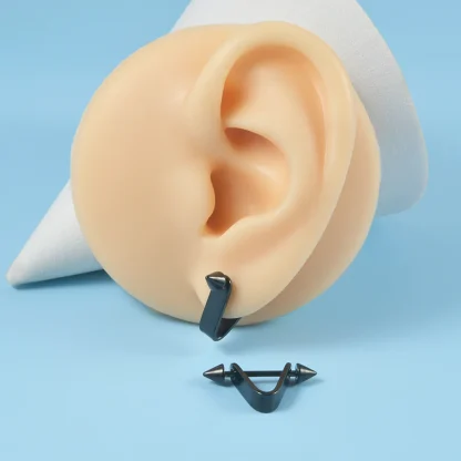 Hoop Spike Earrings for Cartilage - Image 4