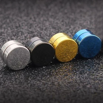 Minimalist Magnetic Earrings with Round Design - Image 4
