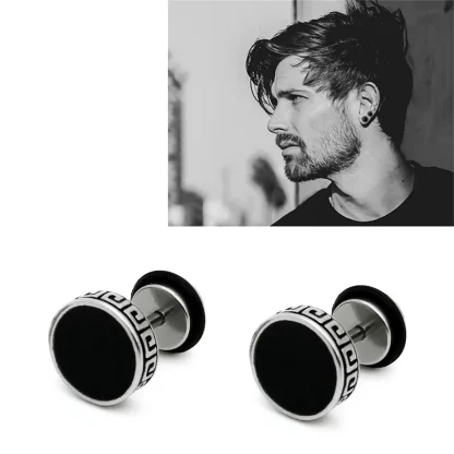 Round Stud Earrings with Stylish Trim Design - Image 5