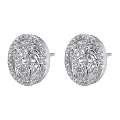 Luxury Stud Earrings with Lion Embossed - Image 6
