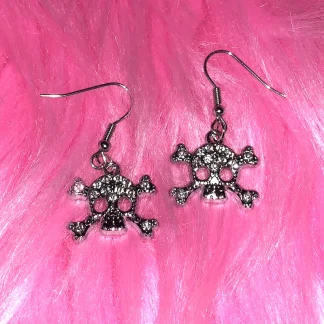 Shiny Skull Charm Earrings for Women