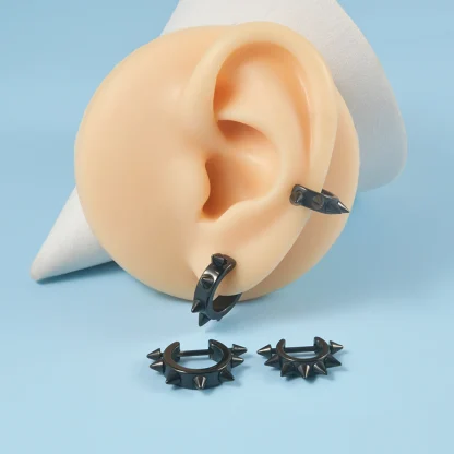 Hoop Spike Earrings for Cartilage - Image 2