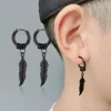 Bold Earrings with Feather Shape Decor - Image 8