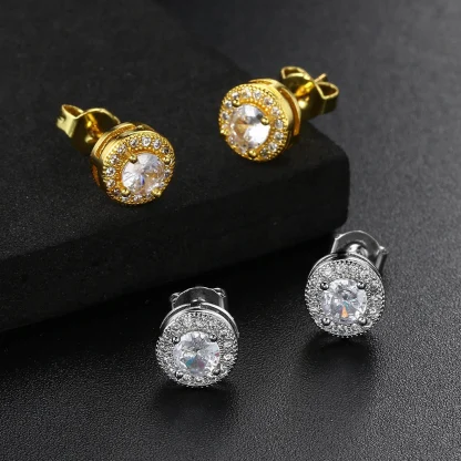 Luxurious Stud Earrings with Diamond-like Design - Image 4
