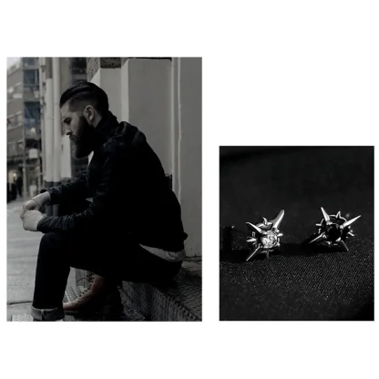 Intricate Stud Earrings with Star Design - Image 12