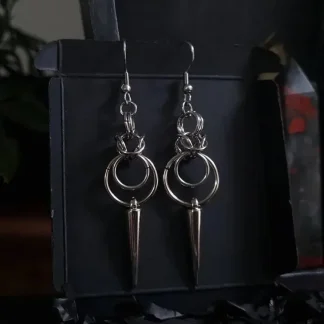 Bold Dangle Earrings with Spike Design