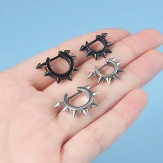 Hoop Spike Earrings for Cartilage